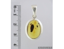 Genuine Baltic amber Silver pendant with fossil inclusion- Leaf Plant. #s050-022