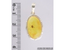 Genuine Baltic amber Silver pendant with fossil insect- Long-legged fly Dolichopodidae. #s050-005
