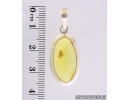 Genuine Baltic amber Silver pendant with fossil insect- Long-legged fly Dolichopodidae. #s060-004